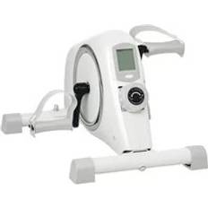 Exercise Bikes Sportnow Mini Pedal Exercise Bike with 8-Level Quiet Magnetic Resistance LCD Display White