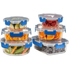 FineDine 12 Piece Glass Storage Containers with Lids Food Container