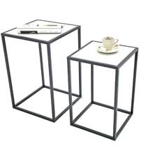 Kleintische HAKU Möbel XXXL Beistelltischset Schwarz Weiß Kleintisch