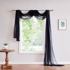 Linen Valances LinenZone Black Window Scarf Valance 288 Inch Size