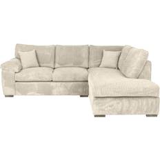 UK Jumbo Cord Elegant L Shape 4-Seater Right-Facing Corner Set Sofa