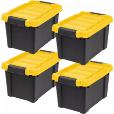 Iris Stackable Heavy-Duty Rectangle Plastic 4-Pack Storage Box 5.5gal 4pcs