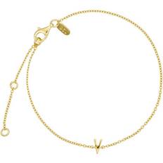 Smycken Design Letters Armband - V - 18K Guldpläterad