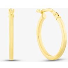Gold Earrings T.H.Baker 9ct Yellow Gold Square Tube Hoop Earrings ER579