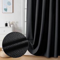 OVZME Berry Black Extra Long Shower Curtain Set 72 x 84 Inch