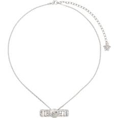 Versace Necklaces Versace Silver Crystal Gianni Ribbon Pendant Necklace - Silver