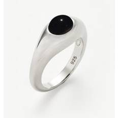 Onyx Rings Missoma Savi Sculptural Gemstone Stacking Ring - Silver/Black Onyx