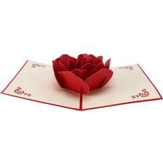 Maxpower 3D Pop Up Thank You Greeting Postcards Flower Handmade Blank Vintage Paper Love Gift Card
