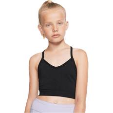 Nike Elastan Toppar Nike Girls Seamless Dry Unisex Top - White/Black