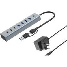 Conceptronic HUBBIES20GP 7-Port USB 3.0 Hub with Power Adapter
