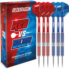 Red Dragon Team Red v Team Blue Steel Darts Set with Flights and Shafts