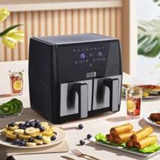 Fryers Living and Home 8L Black Touch Screen Air Fryer with Dual Basket