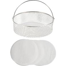 Fryers Veneka Air Fryer Basket for Mesh Steamer Basket for Ninja Foodi 6.5 8Qt