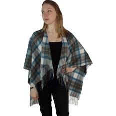Cashmere Capes & Ponchos I Luv LTD Ladies Cashmere Cape - Stewart - Muted Blue Tartan
