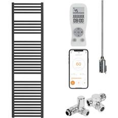 Solaire Bray Dual Fuel Towel Rail with Thermostat 1500 500 Black