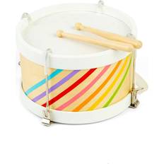 Toy Drums Bigjigs 3pcs Wooden Rainbow Drum Kit
