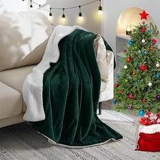 Supreme Green King Sherpa Fleece Blanket Throw Bed Sofa Couch Blankets
