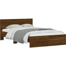 Bettgestell 120x200 vidaXL Bettgestell Mit Kopfteil LED-Beleuchtung Braun Bettrahmen 125x203cm