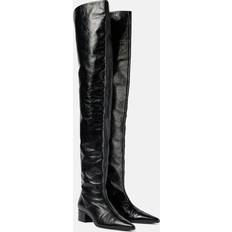 Khaite Andee Leather Over-The-Knee Boots - Black