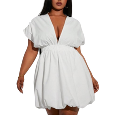 Shein Plus Graduation Prom Party Bubble Short Sleeve Dress