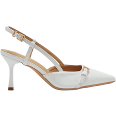 Cuccoo Women's Pointed Toe High Heel Pumps - White