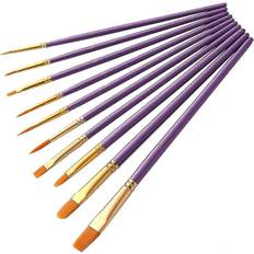 Purple Painting Accessories FitVille Oil Painting Brush Set 10pcs