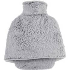 Country Club Foot Warmer Hot Water Bottle Plush Faux Fur Cover One Size Light Grey