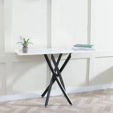 Black - Metal Console Tables Ravenna Glass with Black Metal Chopstick Legs Console Table