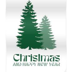 Green Posters WHIBOS Evergreen Holiday Wishes 16x20 in 18x18 inch Wall Art Poster