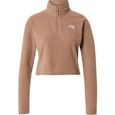 The North Face Glacier 1/4 Zip Cropped Fleece - Brown