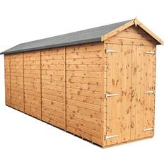 Outbuildings Empire Sheds 4 x 18ft Double Door Tongue and Groove Wooden Apex Garden Shed Brown (Building Area )