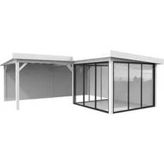 Palmako Carportar Palmako Carport Pavillon Connect Lenna 24.9 m2 Set 412 Slide Weiß Lackiert (Gebäudefläche )