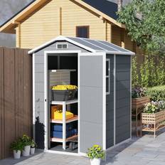 OutSunny 4 x 6ft Plastic Garden Shed with Floor (Building Area )