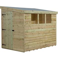 Empire Sheds 3000 6 x 4ft Tongue and Groove Wooden Pent Garden Shed Green (Building Area )