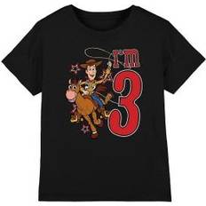 Toy Story Childrens Kids I'm 3 Woody Birthday T-Shirt - Black