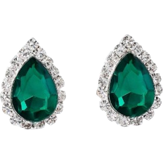 Shein Retro Tear Drop Crystal Rhinestone Earring Stud for Women Pair