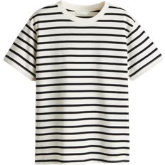 H&M Cotton T-shirt - Cream/Striped