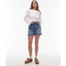 Dame - W24 Shorts Tommy Jeans Blå Mom Denimshorts - Blue Denim