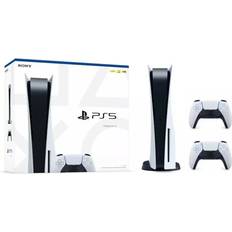 2023 - PlayStation 5 Game Consoles Sony PlayStation 5 Console & Two DualSense Controllers Bundle