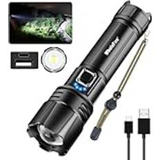 LED Ficklampa XHP70 5000 Lumen USB Uppladdningsbar