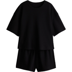 Schlafanzüge H&M Waffled Pyjamas - Black
