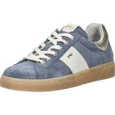 Sko NeroGiardini Ruskind Sneakers Med Gyldne Og Hvide Detaljer - Blå