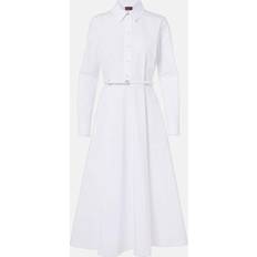 Gucci Dam Klänningar Gucci Cotton Poplin Midi Dress - White