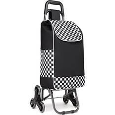 Kono Folding Shopping Trolley Lightweight Waterproof 2 in 1 Shopping Cart - Black