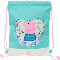 Peppa Pig Floral Drawstring Backpack - Yellow Mint