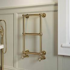 Heated Towel Rails Regent Brass Vertical Traditional Towel Radiator 700 x 400mm