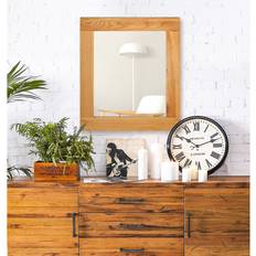 Oak Mirrors Hallowood Furniture Waverly Oak Small in Light Oak Wall Mirror