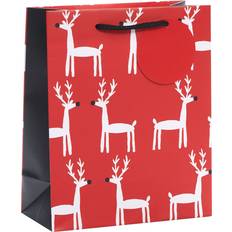 Silver Gift Bags UK Greetings Red Reindeer Medium Christmas Gift Bag
