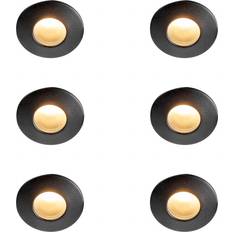 QAZQA Sæt Med 6 Moderne Indbygningsspots Sort IP44 Spotlight