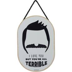 Open Road Brands Bob's Burgers I Love You But You're All Terrible Hanging Wood Wall Decor Wall Decoration